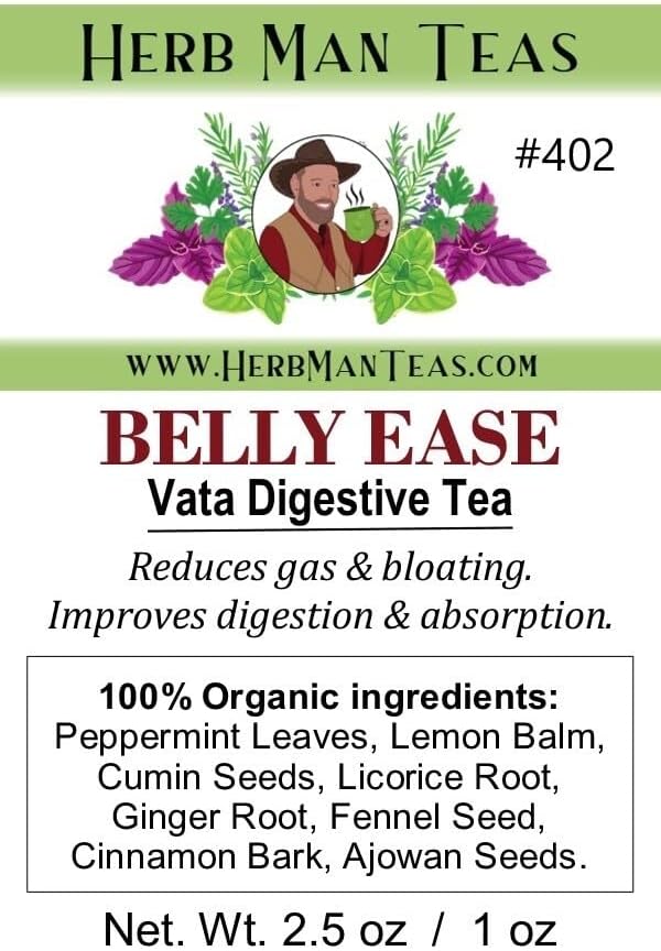 DIGESTIVE TEA for gas, bloating & weak digestion formulated by master herbalist Khabir - 100% Organic, non-GMO, no additives - Bloomnest