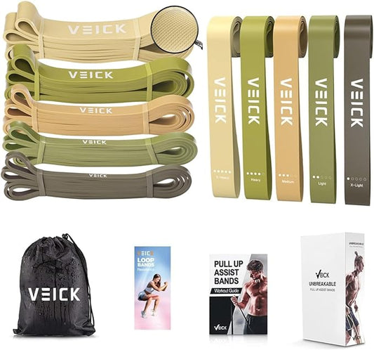 VEICK Resistance Bands for Working Out, Exercise Bands, Workout Bands, Pull Up Assistance Bands, Long Heavy Stretch Bands Set for Men and Women, Power Weight Gym at Home Fitness Equipment - Bloomnest