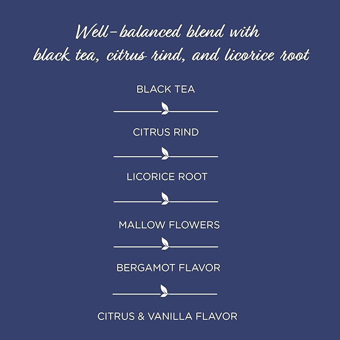 The Tea Spot Earl of Grey Black Tea with Citrus for Energy | Blend of Black Tea, Citrus Root, Mallow Flowers, Bergamot, and Vanilla Flavoring | 15 Tea Bags - Bloomnest