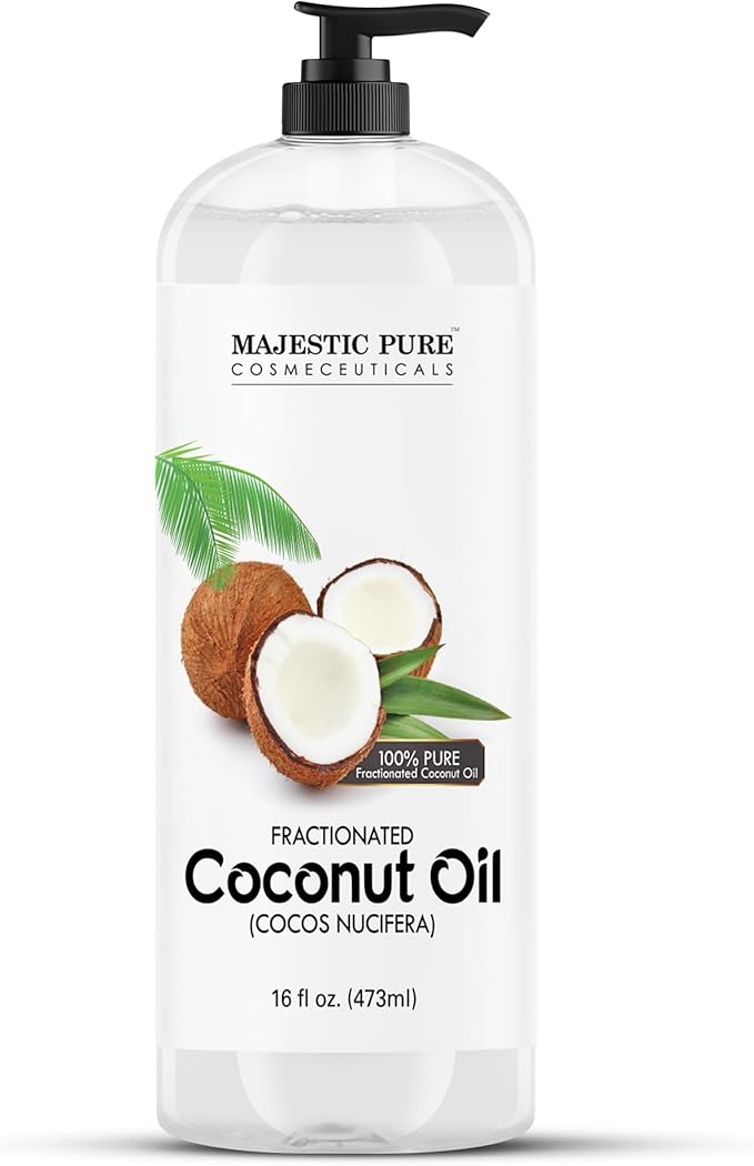 Majestic Pure Fractionated Coconut Oil - Relaxing Massage Oil, Liquid Carrier Oil for Diluting Essential Oils - Skin, Lip, Body & Hair Oil Moisturizer & Softener - 16 fl oz - Bloomnest
