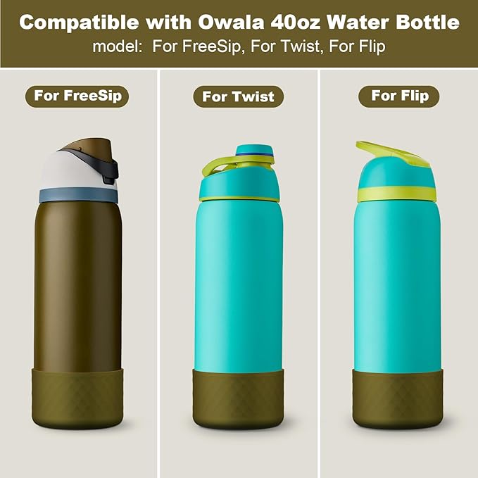 Silicone Boot for Owala Water Bottle 24 oz 32 oz 40 oz, Anti-Slip Protective Sleeve for FreeSip/Twist/Flip Stainless Steel Water Bottles Accessories BEONSKY