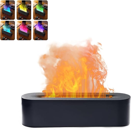 fireplace diffuser,flame fireplace aroma diffuser scent diffuser,fire diffuser flame aroma diffuser oil diffuser fireplace diffusers for essential oils for indoor use in bedrooms and gyms（150ml black） - Bloomnest