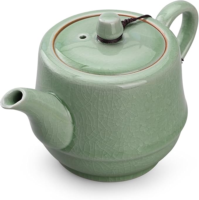 Teapot with Infuser Ceramic Tea Pot with Removable Stainless Steel Fliter for Loose Tea 15.80 OZ/450ml (1-2cups) Teapots for Tea Coffee Milk for Office Home Men Women as Gift(Pink Cyan) - Bloomnest
