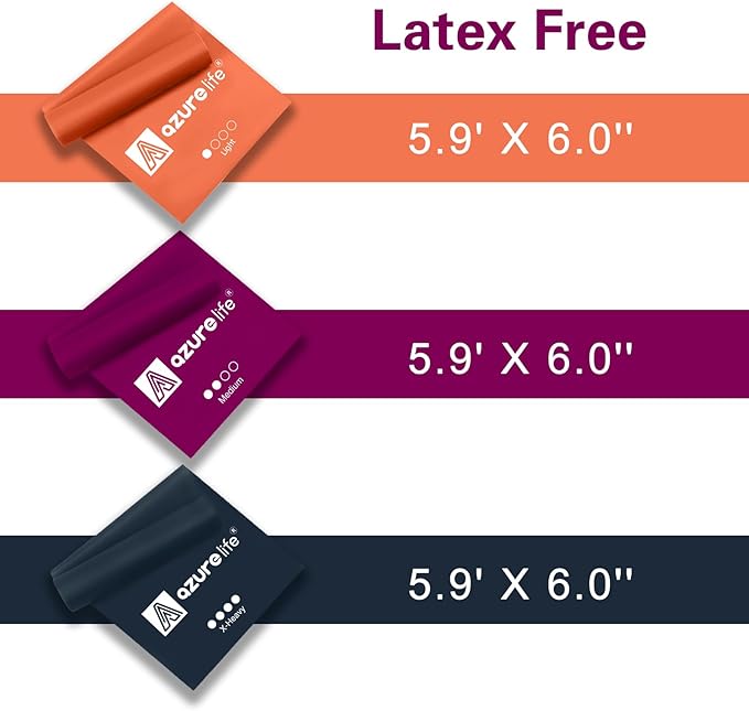 Resistance Bands,Professional Long Non-Latex Elastic Stretch Bands,Exercise Bands for Physical Therapy, Yoga, Pilates, Rehab, at-Home or The Gym Workouts, Strength Training - Bloomnest