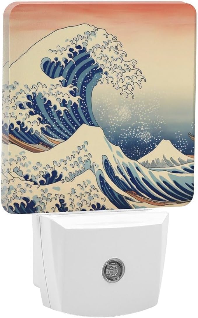 Ocean Waves Night Light, Plug into Wall Decor Nightlights for Bedroom, Bathroom, Hallway, Kitchen, with Dusk to Dawn Light Auto Sensors LED Night Lights for Boys Girls Women Men Room Gifts - Bloomnest