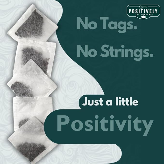 Organic Positively Tea Company, Chamomile Herbal Tea Bags, 100 Count, Eco-Friendly Tea Bags, Non-GMO - Bloomnest