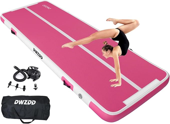 Dwzdd Gymnastics Air Mat 10ft/13ft/16ft/20ft Tumbling Mat Inflatable Gymnastics Tumble Track for Home/Gym/Training/Cheerleading/Water with Electric Pump - Bloomnest