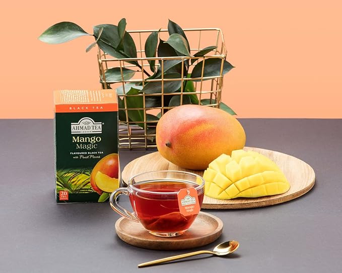 Ahmad Tea Mango Fruit Black Tea | Black Tea - 20 Teabag Sachets (Pack of 2) - Bloomnest