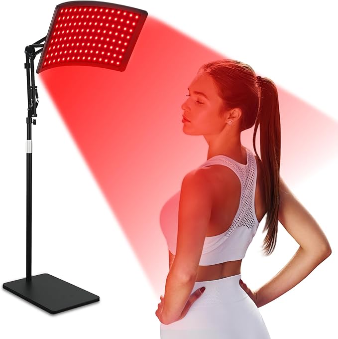 Red Light Therapy for Body, Adjustable Infrared Light Therapy Lamp with Stand - 660nm Red Light and 850nm Near Infrared Light Lamp Device for Facial and Body Skincare Doinart