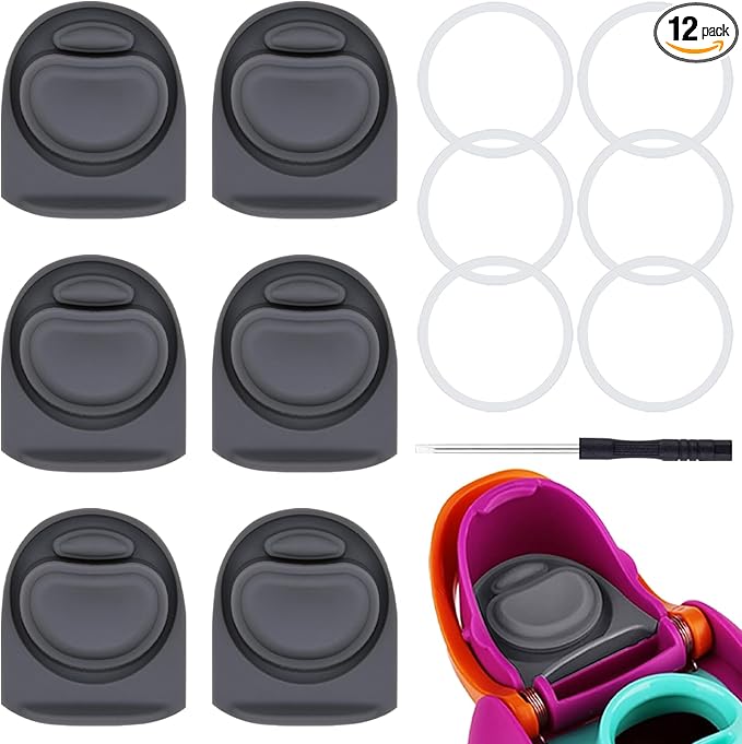 6 Sets Replacement Stopper and O Ring Gasket Compatible with Owala FreeSip 24oz 32oz,Water Bottle Lid Insert Cap Rubber Seal Parts for Owala 16/19/24/32/40oz Mouthpiece Accessories F1 Frokolla