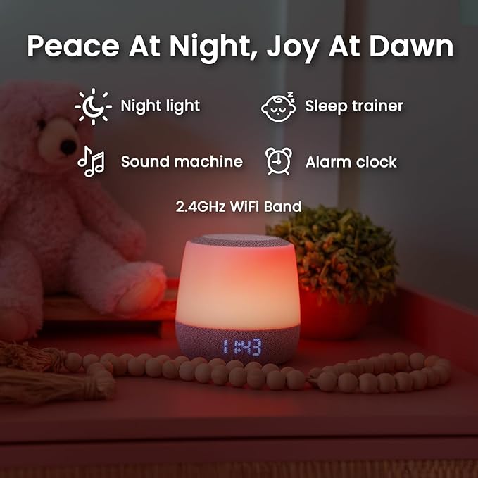 Babysense Dreamer 2.0 Baby Sound Machine with Night Light | 2nd Gen | 28 Soothing Sounds | Toddler Sleep Trainer | App-Controlled White Noise Machine | Sleep Timer | 2.4GHz WiFi | US Only - Bloomnest