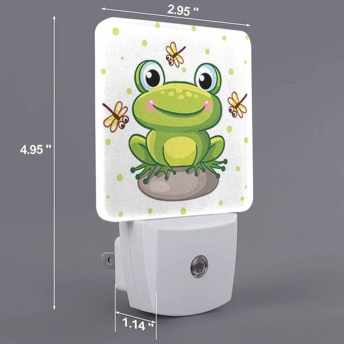 LED Night Light,Frog On Rock and Crystal LED Night Light Plug into Wall with Dusk to Dawn Light Sensor White Energy Efficient Nightlight for Bedroom Bathroom Hallway Living Room Kitchen - Bloomnest