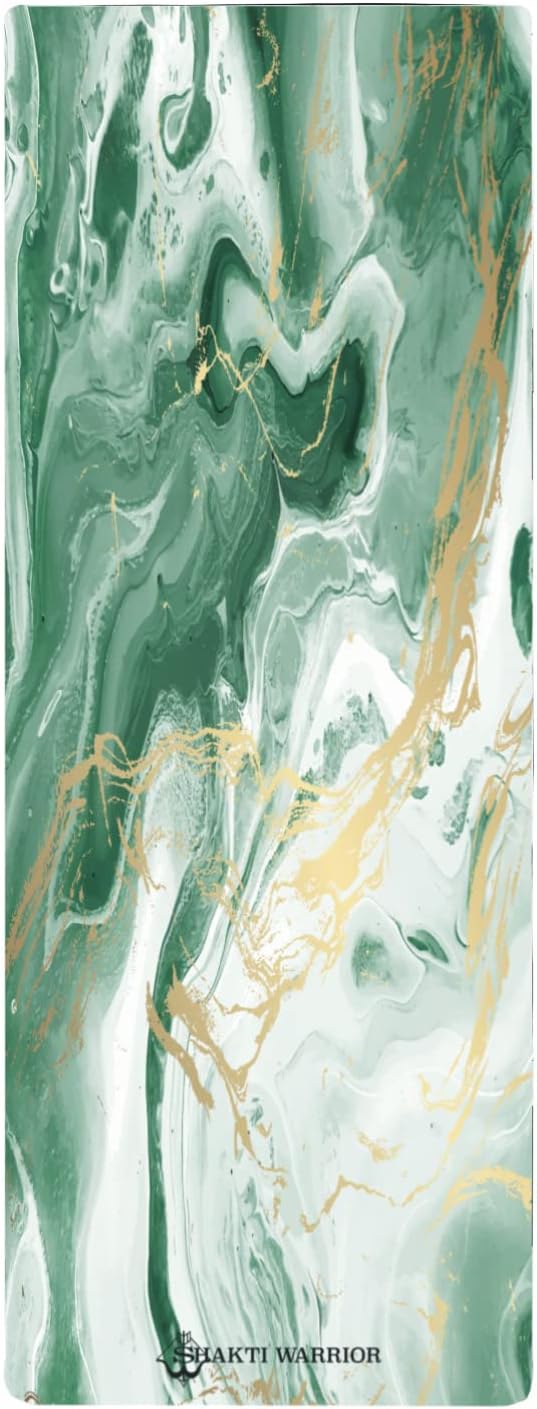 Shakti Warrior Shanti PU Yoga mat - Artist Designed, Premium eco friendly mats, Non Slip, Non Toxic, Great for Regular & Hot Yoga, Pilates and Work out (72 inch x 28 inch x 5mm Thick)k out (72 inch x 28 inch x 5mm Thick)