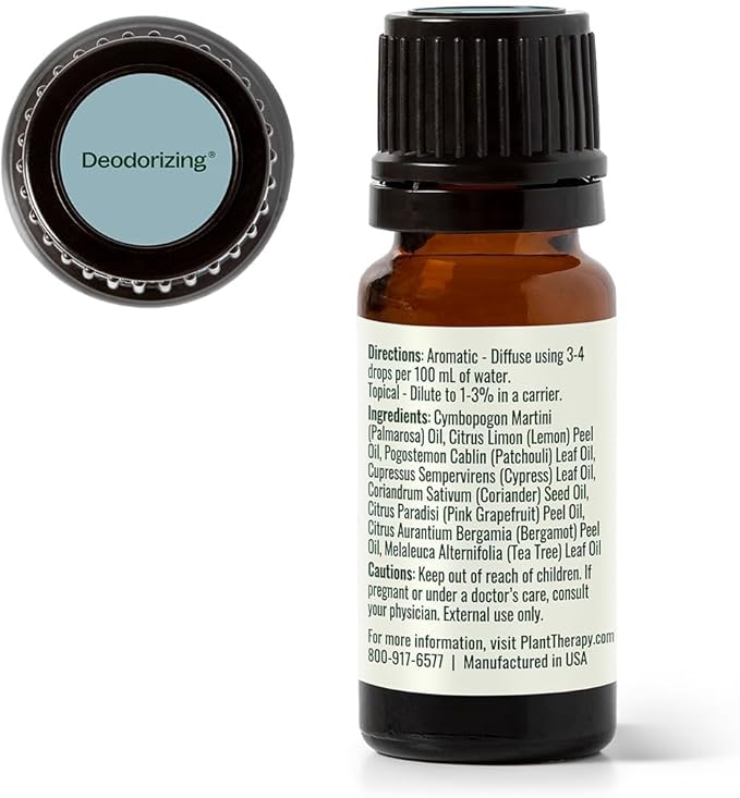 Plant Therapy Deodorizing Essential Oil Blend, 10 mL (1/3 oz), Pure Essential Oils, Undiluted, Therapeutic Grade, Ideal for Household Cleaning & Deodorizing PlantTherapy