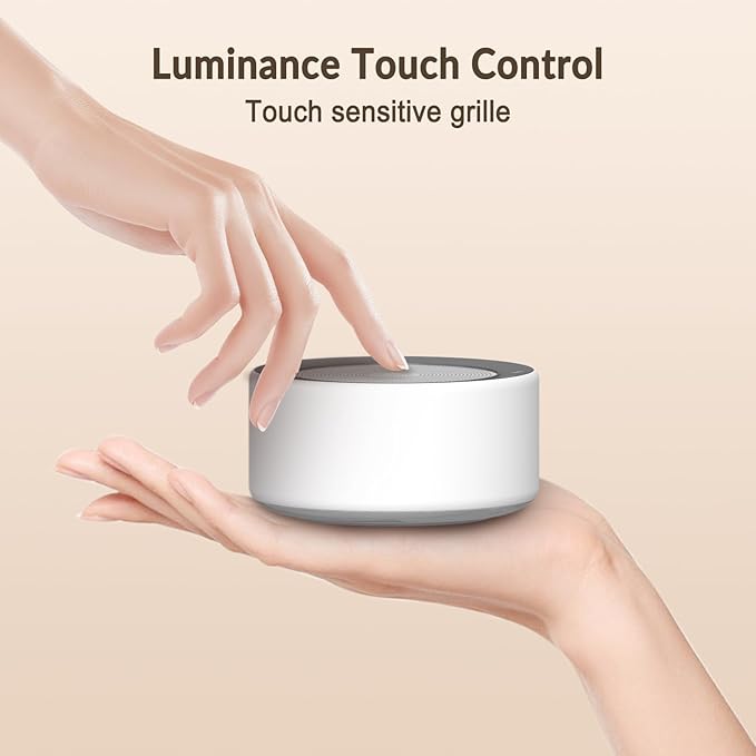 Kipcush White Noise Sound Machine with Nursery Lamp, Mood Lighting, 7 Colour Night Light, 30 Soothing Sounds for Baby/Adult. Timer, Plug in, Memory Function, Touch Control - Bloomnest