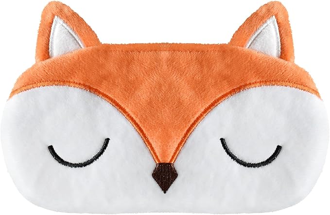 Cute Sleep Masks Cartoon Animal Fox Eye Masks Soft Plush Sleeping Mask Travel Blindfold Eye Shade for Kids Girls & Adults (Fox) - Bloomnest