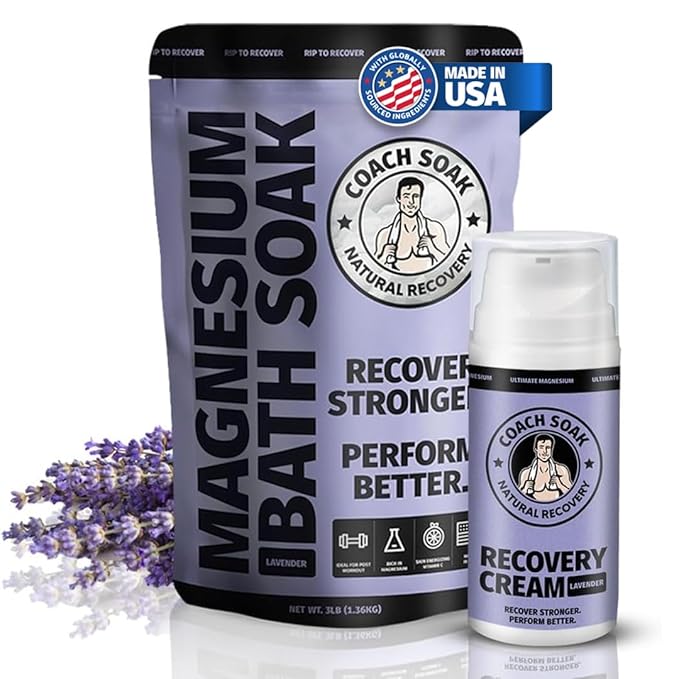 Coach Soak Recovery Bath Soak and Magnesium Lotion with MSM Lavender Bundle - Bloomnest