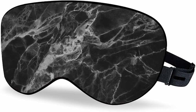 Black Marble Sleep Eye Mask Abstract Grunge Liquid Men Women Sleep Mask with Adjustable Strap Eye Cover Eye Shade for Travel, Nap,Meditation - Bloomnest