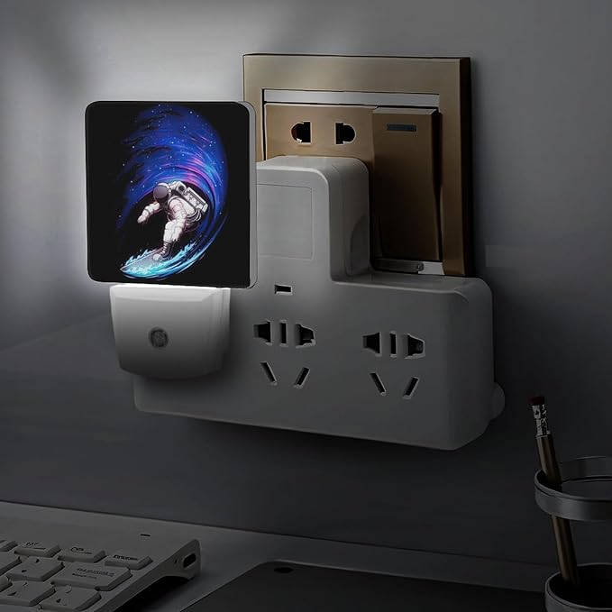 Space Astronaut Night Light, Plug into Wall Decor Nightlights for Bedroom, Bathroom, Hallway, Kitchen, with Dusk to Dawn Light Auto Sensors LED Night Lights for Boys Girls Women Men Room Gifts - Bloomnest