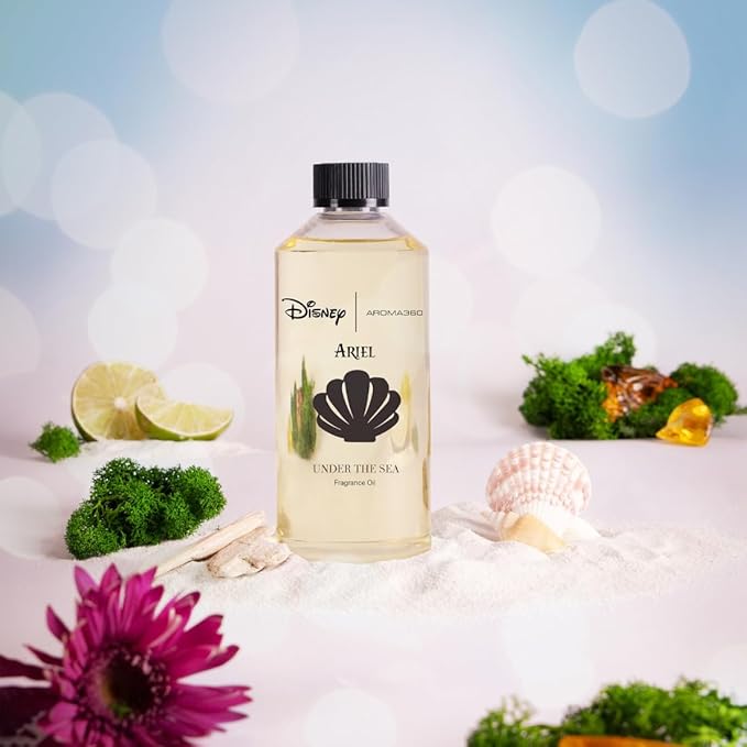 Aroma360 | Disney Under the Sea Fragrance Oil Blend | The Little Mermaid | Princess Ariel | Luxury Essential Oil Diffuser | Aromatherapy Scent Diffuser Oil | Bergamot, Ivy and Ocean 16.9 fl oz, 500 mL - Bloomnest