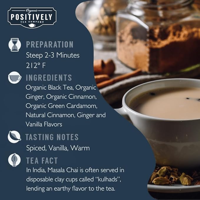 Organic Positively Tea Company, Chai Tea Sampler, Loose Leaf, 4 Ounce, 3 Pack - Bloomnest