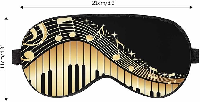 Piano Note Sleep Eye Mask Music Instrument Melodic Letter Twinkle Men Women Sleep Mask with Adjustable Strap Eye Cover Eye Shade for Travel, Nap,Meditation - Bloomnest