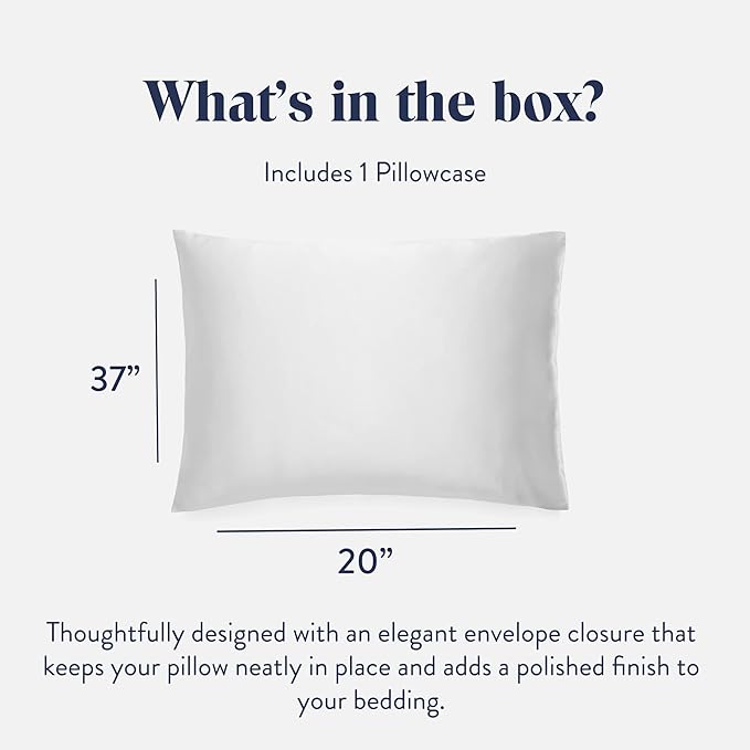 Brooklinen Mulberry Silk Pillowcase – 100% Pure Silk Pillow Case, Soft & Durable, Anti-Friction Comfort, Hight Quality Smooth Texture – Machine Washable & Breathable – King Size (Ivory) - Bloomnest