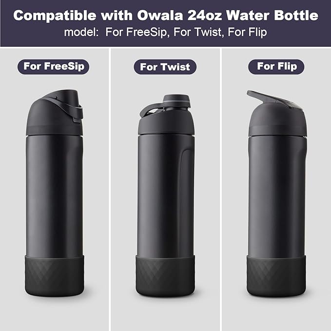 Silicone Boot for Owala Water Bottle 24 oz 32 oz 40 oz, Anti-Slip Protective Sleeve for FreeSip/Twist/Flip Stainless Steel Water Bottles Accessories BEONSKY