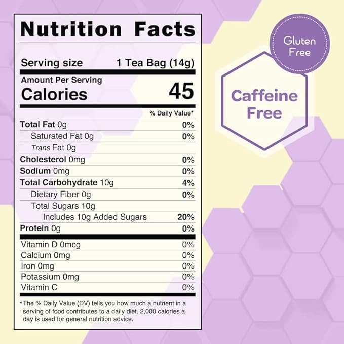 True Honey Lemon Ginger Tea Bags - Honey Crystals Blended in Every Sachet - Healthy Digestion Nourishment - All Natural Organic Herbal Caffeine Free Tea Bag 24 Count - Bloomnest