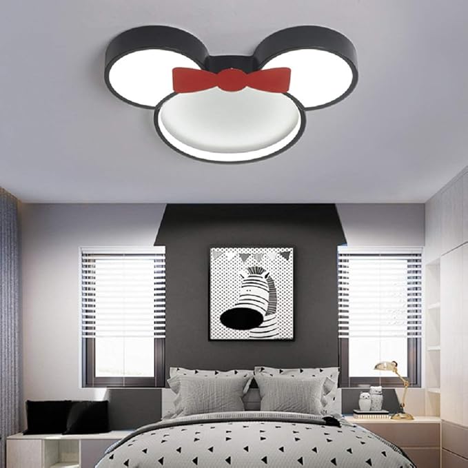 Acrylic Flush Mount LED Ceiling Light with Cartoon Mouse Shade for Kids' Bedroom - Bloomnest