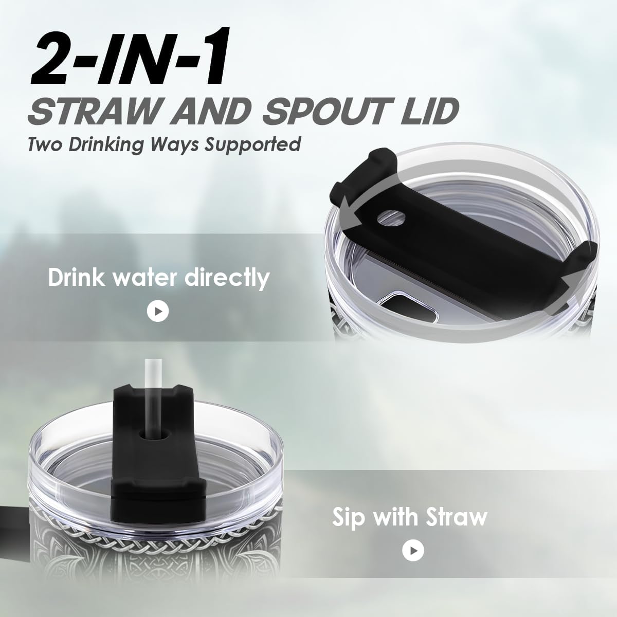 Viking Tumbler Gifts for Men, 40oz Stainless Steel Insulated Coffee Tumbler With Lid & Straw, Travel Cup Gift for Husband Dad, Christmas Birthday