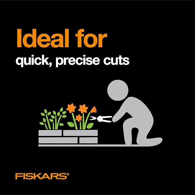 Fiskars Pruning Snips - 6" Garden Shears with Comfort Grip and Spring Action - Sharp and Precise Non-Stick Steel Blades - Quality Pruning Shears for Plants in Grow Tents and Hydroponics - 2 Pack - Bloomnest