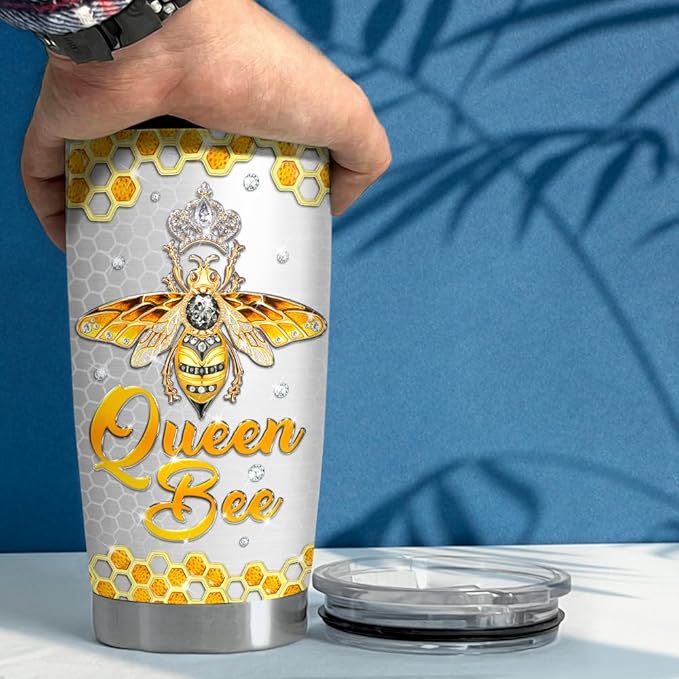 SANDJEST Bee Tumbler 20oz Jewelry Drawings Stainless Steel Insulated Tumblers Gifts for Women Girls Coffee Travel Mug Cup Gift for Birthday Christmas - Bloomnest