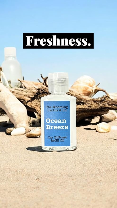 Car Air Freshener Hanging, Essential Oil Diffuser for Cars 1 OZ, Cute Car Accessories, C ar Air Freshener Refill, Long-Lasting Fragrance Refill, Car Diffuser Refill Made in USA | Ocean Breeze - Bloomnest