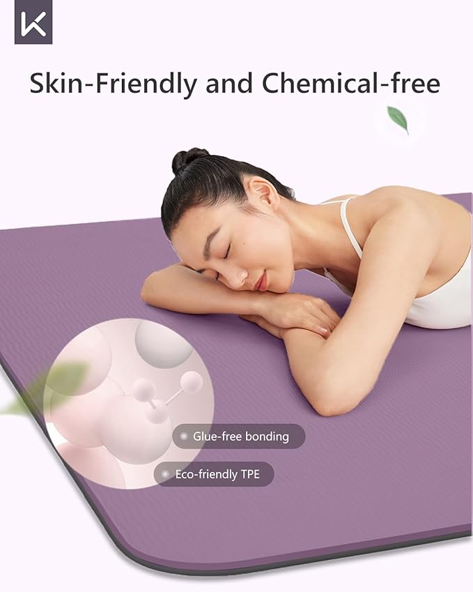 KEEP Yoga Mat Non Slip, Hot Yoga Mat for Women, 72"x24" Double-Color Exercise mat for Home Workout, Premium TPE 7mm Thickened Lightweight Workout Mat for Pilates and Fitness - Bloomnest