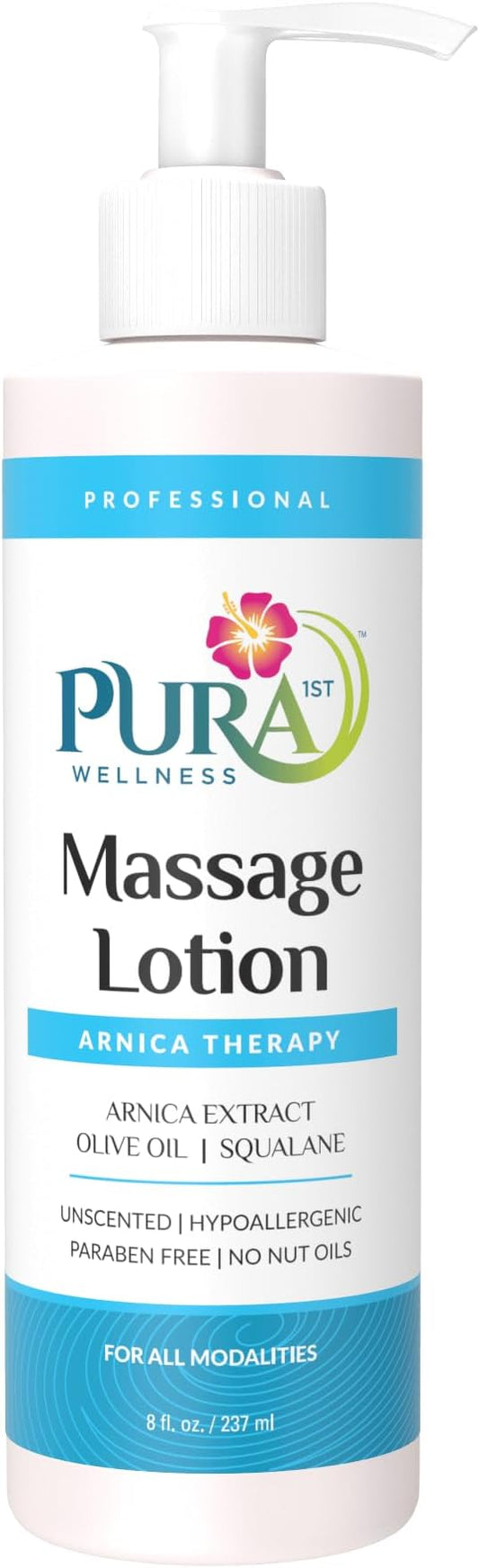 Wellness Professional Arnica Therapy 8oz Massage Lotion, for Bruising, Olive Oil, Arnica Extract, Unscented, Hypoallergenic, Natural, Skin Moisturizing and Hydrating, Deep Tissue - Bloomnest