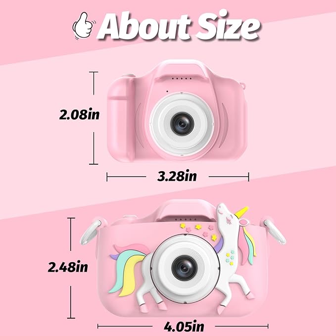 Goopow Kids Camera Toys for 3-8 Year Old Girls Boys,Children Digital Video Camcorder Camera with Cartoon Soft Cover, Best Chritmas Birthday Festival Gift for Kids - 32G SD Card Included - Bloomnest