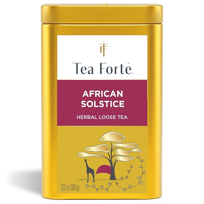 Tea Forte African Solstice Premium Loose Leaf Caffeine-Free Herbal Tea Blend Canister, Makes 35-50 Cups - Bloomnest