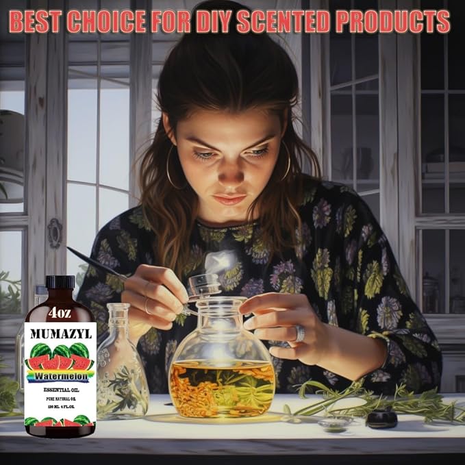 Watermelon Essential Oil, Watermelon Oil 4 Fl Oz 120ML for Diffuser Humidifier Yoga Cleaning DIY Candle Soap Making Essential Oils - Bloomnest