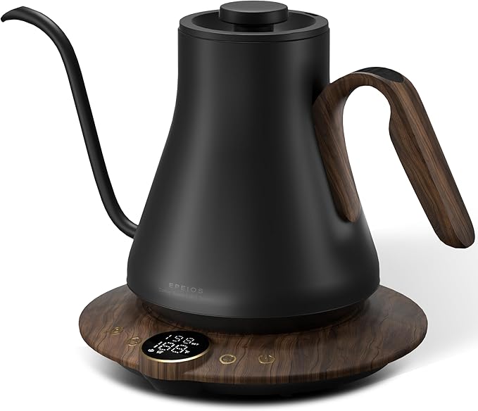 Cocinare FLOW B9 Gooseneck Electric Kettle, Precise Temperature Control for Pour-Over Coffee & Tea Brewing, Stainless Steel Interior, Rapid Heating for Boiling Water 1500W/0.9L (Obsidian Black) - Bloomnest