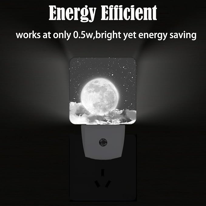 Moon in Cloud Night Light,Plug-in Nightlights Auto Sensor Night Lamp Dusk to Dawn Lamp Home Decor for Nursery Children Girls Boys