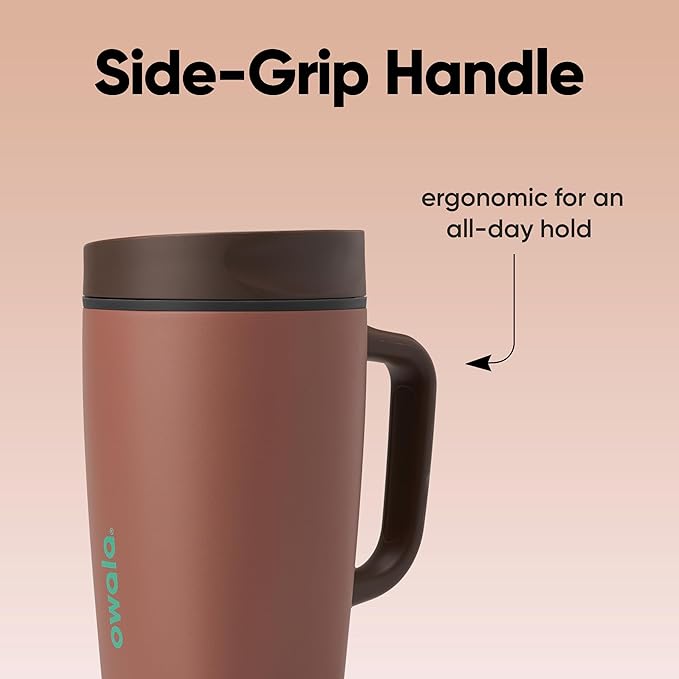 Owala SmoothSip Slider Stainless Steel Insulated Travel Mug with handle, 100% Leak Proof, For Hot and Cold Drinks, Travel Friendly with Sliding Lock Lid, 12oz, BPA Free, Leak Proof, High Dive - Bloomnest