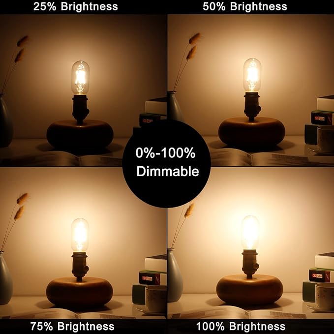LiteHistory E26 LED Bulb 6W Equivalent e26 led Bulb 60 Watt Dimmable Warm White 2700K E26 Edison Bulb AC120V 600lm Tubular T14 T45 LED Bulb for Pendant, Sputnik,Vanity,Chandeliers Pack of 6 - Bloomnest
