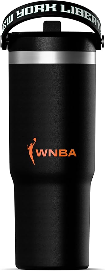 Hydrapeak x WNBA Officially Licensed New York Liberty 32 oz Nomad Tumbler with Handle and Straw Lid, Leakproof Stainless Steel Water Bottle - Bloomnest