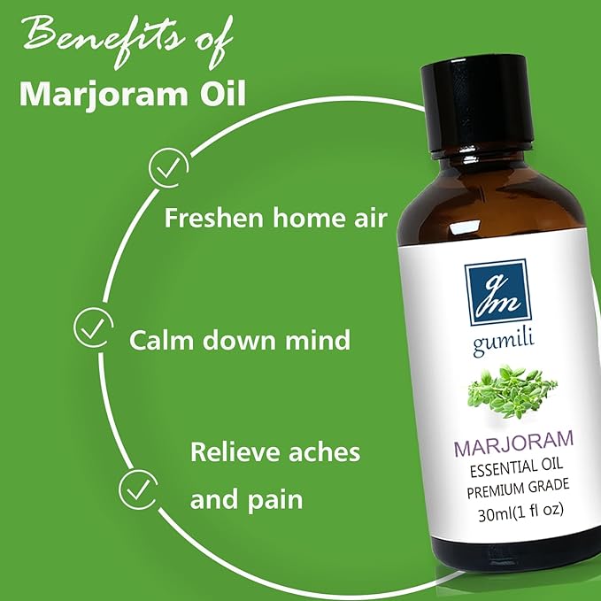 Marjoram Essential Oil 1 Oz – 100% Pure Natural Sweet Marjoram Essential Oil for Diffuser, Skin, Massage & DIY, Fresh Herbal Aroma - Bloomnest