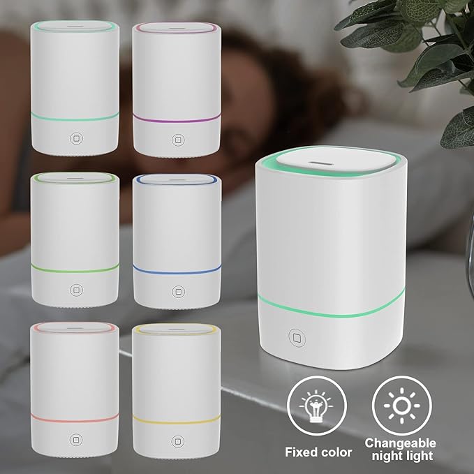 Essential Oil Diffusers for Home with USB Cord, 150ml Aroma Humidifier for Office, Water Shortage Protection, 7 Color LED Lights White Scent Mist Dorm Room Essentials Aromatherapy Ultrasonic - Bloomnest