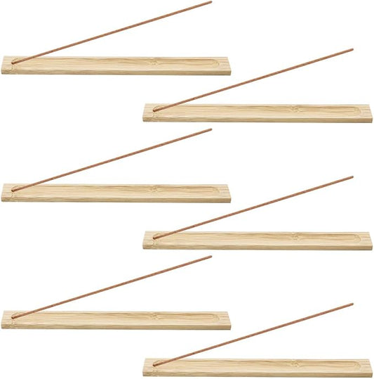 Bamboo Wood Incense Sticks Holder Incense Burner Ash Catcher (6 Pack) - Bloomnest