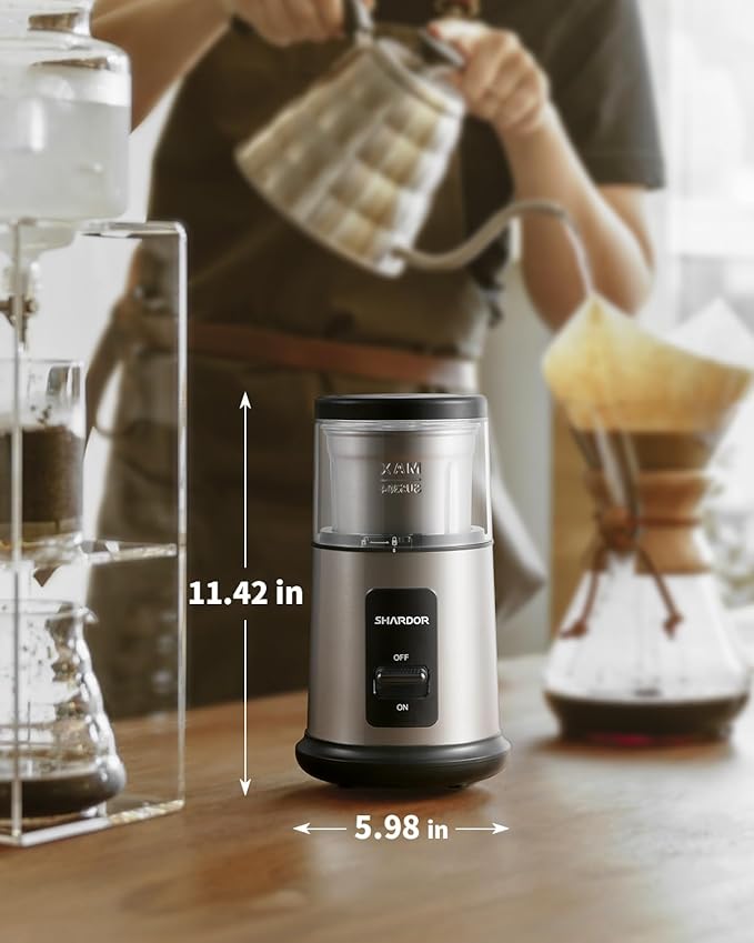 SHARDOR One Touch Coffee Grinder Electric, Spice, Herb, For Coffee Bean Spices and Seeds with 1 Removable Stainless Steel Bowl, Dry Grinder, Silver - Bloomnest