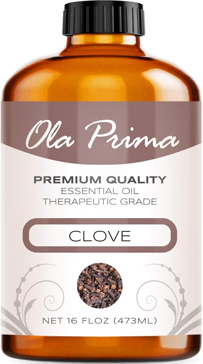 Ola Prima Clove Essential Oil for Aromatherapy, Diffuser, Soap, and Skin Moisturizer (16oz Bulk) - Bloomnest