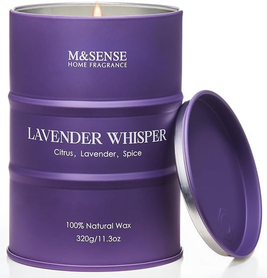 M&SENSE Lavender Soy Candles for Home Scented 11.6oz 70 Hour Long Burning, Aromatherapy Candle for Stress Relief Meditation Relaxing, Appreciation Gifts for Mom Teacher Friends - Bloomnest
